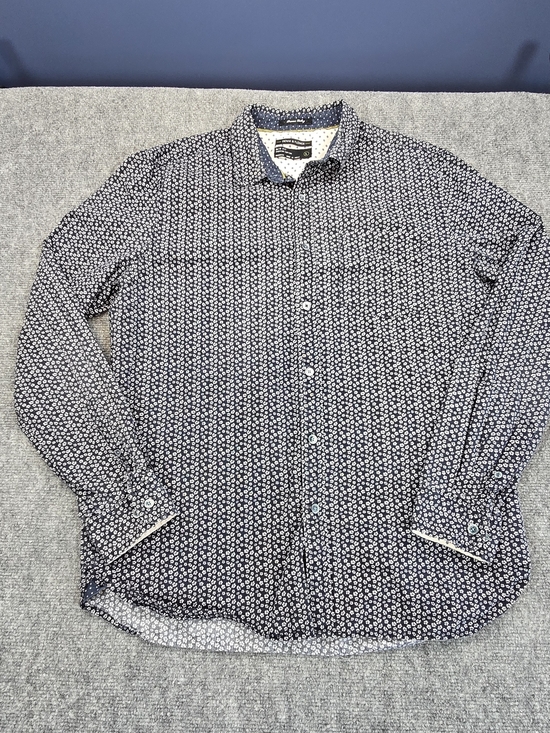Denim & Flower Other - Denim & Flower Navy Micro Floral Button Down Shirt Mens L Slim Fit Cotton Casual
